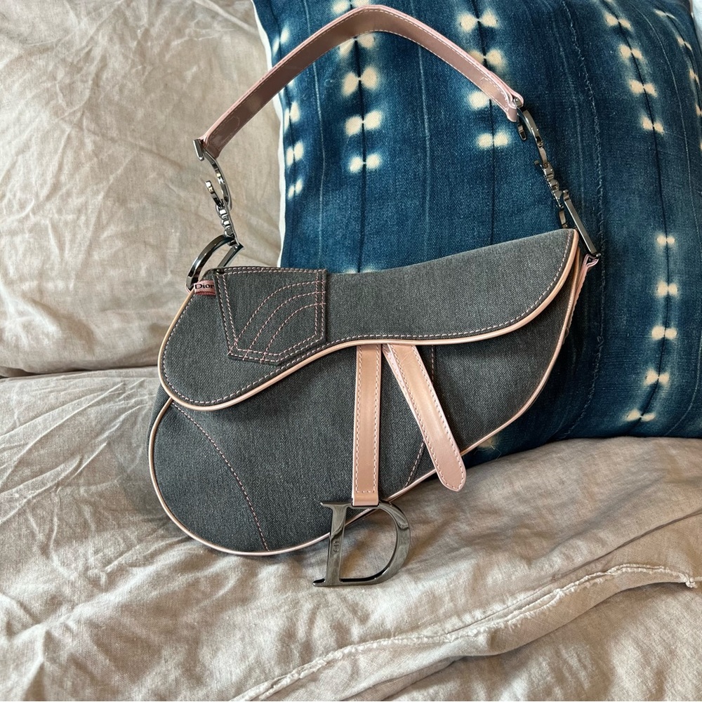 Christian Dior 2003 Vintage Denim Saddle Bag